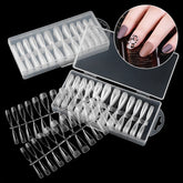 240pcs  Matte Fake Nails Long Coffin Stiletto Artificial False Nails Tips Clear Fake Nail Art Tips For Extension Tool